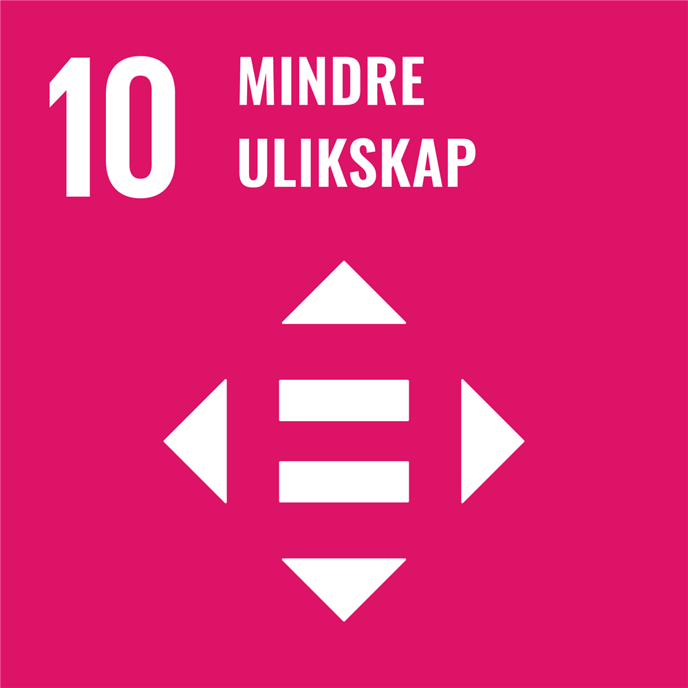 berekraftsmål 10 mindre ulikskap - Klikk for stort bilete